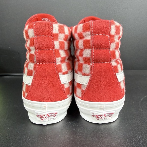 Vans x Concepts OG Sk8-Hi Red Mohair Flame Scarlet Checkerboard Men 8.5 Women 10 - Picture 6 of 15